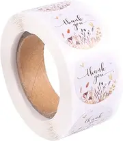 ROMISBABA 1 Roll Thank You Stickers Self Adhesive Baking Packing Labels for Present Wrapping Decorative Stickers for Parties Weddings Events