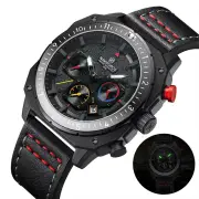NAVIFORCE Multifunction Waterproof Sports Watch Quartz Luxury Square Wristwatch Fashion Leather Luminous Design for Men