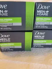 4 Dove Men + Care Extra Fresh Body And Face Bar Soap 2.6 oz