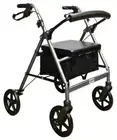 8" Wheel Aluminum Rollator Mobility Walker w/ Padded Seat, Foldable, Max 110kg
