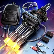 Gatling Electric Water Gun, New Double Barrel Gatling Water Guns with Rotating and LED Light,Adult High Power Rechargeable Water Gun with Backpack Tank,Two Batteries,Outdoor Toys for Kids 8-12
