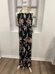 Roxy Women's Black Floral Sleeveless One-Piece Jumper Size M, NWT