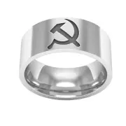 Solid 925 Sterling Silver Hammer & Sickle Ring Communist Symbol Jewelry For Her