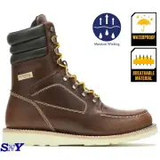 WOLVERINE Men's Premium Waterproof Leather 8" Hunting Wedge Boots Cushioned