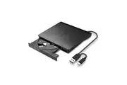 [NB-DVW-DUAHLSBK] External USB 3.0 USB-A & UBC-C CD DVD Drive Optical, CD DVD +/-RW