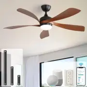 52" Smart Ceiling Fan, Indoor/Outdoor Ceiling Fans with Lights and Remote, Co...