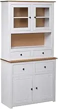 Generic Highboard White 93x40.5x180 cm Solid Pinewood Panama Range