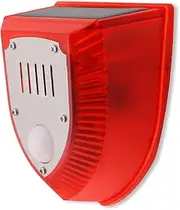 Solar Sound and Light Alarm, Motion Sensor Detector Siren with LED Warning Strobe Flashing Light for Home Warehouse Farm