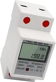 LCD Digital Display Single Phase DIN-Rail Energy Meter 5-80A 220v-240v 50Hz Electronic KWh Meter Power Consumption Monitor DDM15SC