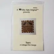 A Kitty Kats Orginal Tears Counted Cross Stitch Pattern Chart W/ Buttons