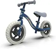 Ride-ezy Go Balance Bike - Blue/Silver | 2.75kg Lightweight 10" Wheel Trainer for Kids | Learn Balance & Steering | Integral Footrest | Adjustable Handlebar | Puncture-Proof LED Wheels