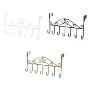 Heavy Duty Metal Over the Door 7 Hook Hanger for Coats Hats Bags Organizer