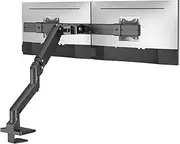 BEWISER Monitor Mount 2 Monitors for 17-32 Inch Screen, Black Heavy Duty Double Monitor Stand for Home Office, Extra Thick Arm VESA 75/100 mm Desk Mount Tilt Swivel Rotate