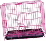 Pet Cage House Steel Dog Cage Large Car Cage for Dogs Thick Dog Crate Dog Crate Kennel Foldable Cage Covers for Dog Crates Rabbit Fencing Folding Cage Barbed Wire Pink