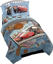 Disney/Pixar Cars Tune Up Blue/Gray 3 Piece Twin Sheet Set with Lightning McQueen & Mater Cars Twin Cars Twin
