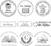 Custom Book Embosser & Stamp, from The Library of Stamp, This Book Belongs to, LibraryStamp, Choose from 15 Designs and 15 Ink Colors