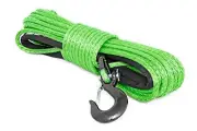 3/8" Green Synthetic Winch Rope with Clevis Hook | 85 FT - RS113