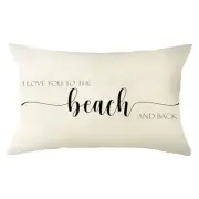 I Love You to The Beach and Back Throw Pillow Covers, 12 x 20 Inch Farmhouse