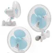 2 Speed 6" Hydroponic Grow Tent Oscillating Clamp Clip Fan Quiet Vertical 180MM White