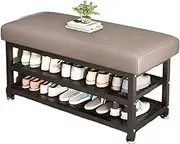 Shoe Bench Entrance Bench Shoe Bench with Padded Seat,Metal Frame Stable Load-Bearing Partition Storage Hollow,Compartment Design,Suitable for Entrance Corridor Living Room and Other Scenes(