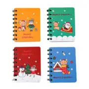 4Pcs Small Christmas Notebooks Twin-coil Binding Mini Notebook Small Writing Pad