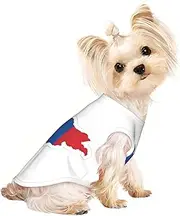 Mongolian Flag Map print Dog Shirts for Small Dogs Stretchy T-Shirts Lightweight Tank Top Sleeveless Striped Vest