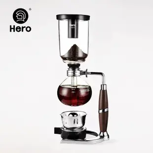 【現貨 速發】Hero胡桃木虹吸咖啡壺家用咖啡機虹吸式玻璃虹吸壺手動煮咖啡套裝