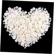1600Pcs Craft Buttons in Bulk Button for Crafts Assorted Size for DIY White