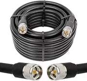 MOOKEERF 35ft KMR400 Coaxial Cable, Low-Loss Coax Extension Cable (50 Ohm) with UHF Male to Male Adapter RF Antenna Cables, Pure Copper Cables for WiFi//4G/5G/LTE/RF Radio/Antenna (Not for TV)