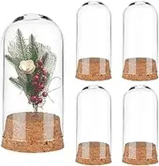 PH PandaHall 4PCS Glass Display Dome Cloche, Glass Bell Jar with Cork Base Mini Glass Bottles Dome Decoration Bottles for Flower Storage Home Christmas Party Favor Decoration, 1.4x3inch, Clear