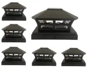 6 Pack 4x4 Black Color Plastic Outdoor 2 Bright SMD LED Post Cap Fence Light