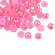 300pcs Flatback Pearls 10mm ABS Plastic Half Round Dome Pearls, Pink