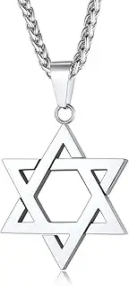 [ChainsPro] Magen David Star Pendant with Chain-55+5CM Adjustable, 316L Stainless Steel/Gold Plated (Send Gift Box)
