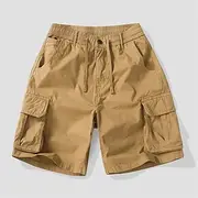 Men's Tactical Shorts Cargo Shorts Shorts Buttons Elastic Waist Multi Pocket Plain Wearable Short Outdoor Daily Camping Hiking Fashion Classic ArmyGreen Black