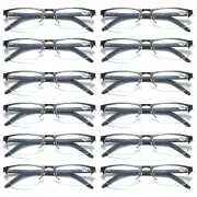 12 PK Mens Spring Hinge Half Frame Blue Light Blocking Reading Glasses Readers