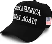 [Rivanoer] Trump 2024 Hat MAGA Hat Make America Great Again Donald Trump Slogan with USA Flag Embroidery Adjustable Baseball Cap