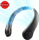 Portable Neck Fan Black Bladeless 4000mAh Wearable Leafless Rechargeable 3-Speed