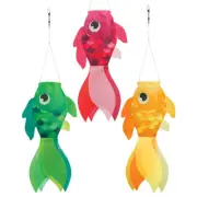 PACK of 3 Assorted Small 15" DAMSEL FISH windsock, In the Breeze ITB-5234