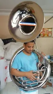 SOUSAPHONE TUBA BELL 25"PURE BRASS METAL IN CHROME POLISH +CASES+FREE FAST SHIP