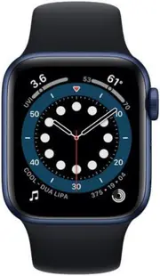 Apple Watch Series 6 Aluminum 44mm (GPS) Black Sport Band - 32GB - Blue - Refurbished (Excellent Condition)