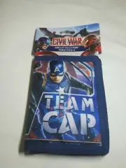 New Marvel Civil War Team Captain America Boys Men Tri-Fold Hook Loop Wallet