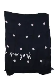 Kate Spade New York Womens Polka Dot Scarf Rich Navy Blue Tulip Bulb Pink