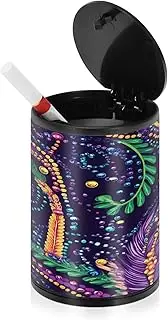 Ashtrays For Cigarettes Mardi Gras Carnival Purple Gold Green Outside Cigarette Butt Container Patio Ash Tray Car Cup Holder Home Office Kitchen