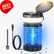 Solar Bug Zapper, 4200V Rechargeable, LED Light, Waterproof Mosquito Trap