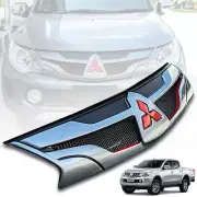SILVER+BLACK GRILLE GRILL RED LOGO MITSUBISHI TRITON L200 MQ BARBARIAN 15-2018 (for: Mitsubishi)