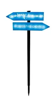 34" Tall Solar Powered Lighted Arrow Garden Stake "High-Jinks & Shenanigans"