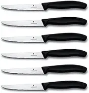 Victorinox Swiss Classic 6-Piece Steak Set (4½" Spear Point Serrated) Black, 4.25 x 0.5 x 0.5 inches, Multicolor