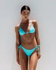 [Kaiami] Kaiami Women's Lara Triangle Bikini Top in Pacific Blue Size 14 14 Pacific Blue