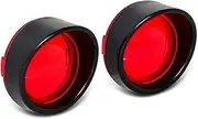 Vuzmode Red Turn Signal Light Lens Cover Lenses Black Visor Ring, for Harley, Dyna Street Glide Road King Motorbike Signal Lamp Shell(Red Lens Black Ring)