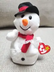 RARE TY Beanie Baby Snowball Snowman style 4201 PVC Pellets. Winter Christmas